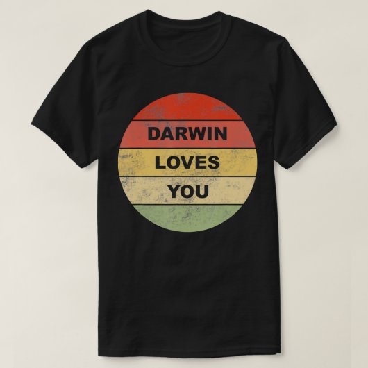 Darwin Loves You Atheist Pro Science Non Religious Tシャツ (デザイン正面)