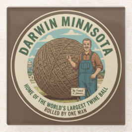 Darwin, Minnesota Twine Ball Coaster Souvenir Gift ガラスコースター