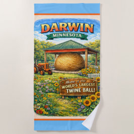 Darwin, MN Minnesota Ball of Twine Beach Towel ビーチタオル