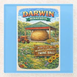 Darwin, MN Minnesota Ball of Twine Coaster ガラスコースター