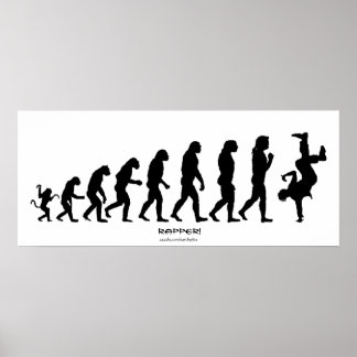 Darwinian Evolution of Rap "RAPPER" Art Poster ポスター