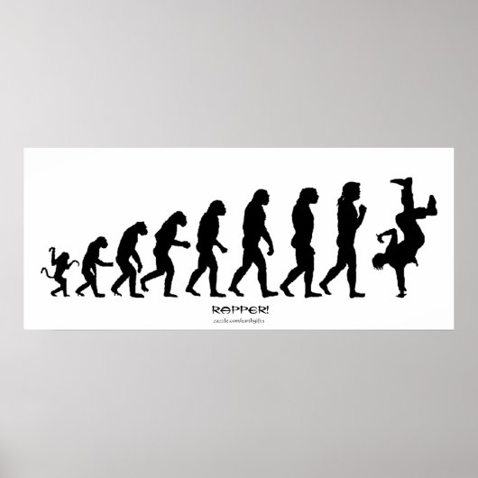 Darwinian Evolution of Rap "RAPPER" Art Poster ポスター (正面)