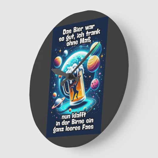 Das Bier im Kopf  ラージ壁時計 (傾斜)