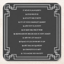 Das Kölsche Grundgesetz – Köln Cologne Jugendstil スクエアペーパーコースター