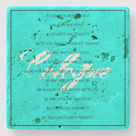 Das Kölsche Grundgesetz – Köln Cologne Jugendstil ストーンコースター (正面)