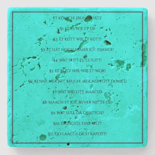 Das Kölsche Grundgesetz – Köln Cologne Jugendstil ストーンコースター (正面)