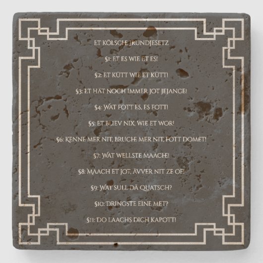 Das Kölsche Grundgesetz – Köln Cologne Jugendstil ストーンコースター (正面)