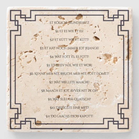 Das Kölsche Grundgesetz – Köln Cologne Jugendstil ストーンコースター (正面)