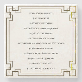 Das Kölsche Grundgesetz – Köln Cologne Jugendstil ストーンコースター