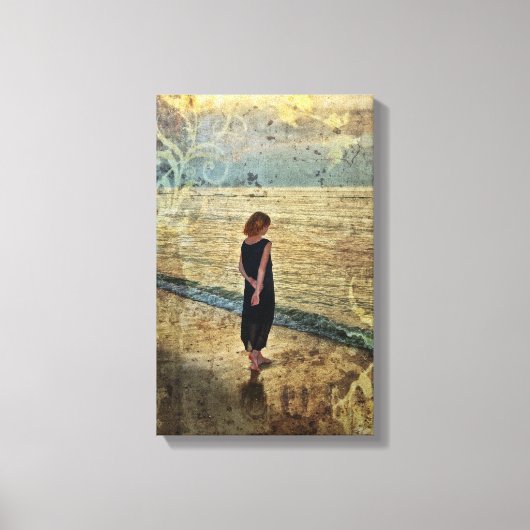 Das Mädchen am Strand キャンバスプリント (正面)