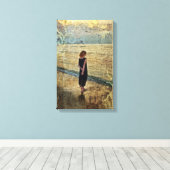 Das Mädchen am Strand キャンバスプリント (インサイチュ (ウッドフロア))