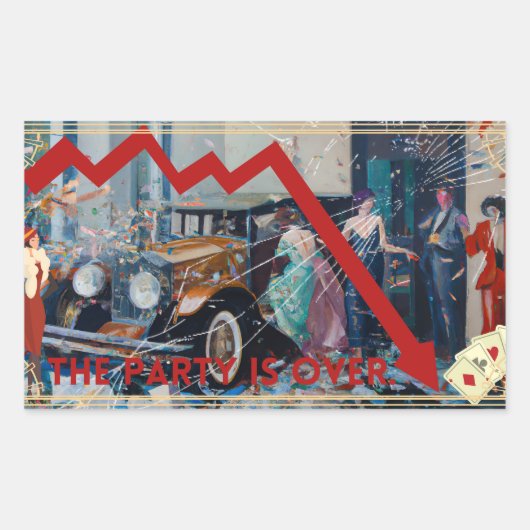 Das Party ist vorbei. 長方形シール (正面)