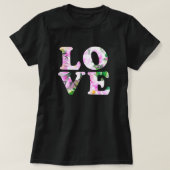 Das Wort "Liebe" aus Blumen Tシャツ (デザイン正面)