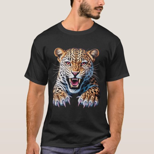 DASCC Jaguar Graphic Fierce Roaring Panther Tシャツ (正面)