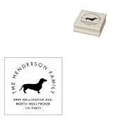 Daschhund Sausage Dog Custom Family Return Address ラバースタンプ (押印)