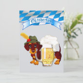 Daschundおよびビールステインとのオクトーバーフェスト 招待状 (スタンド正面)