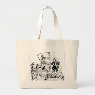Daschund ラージトートバッグ