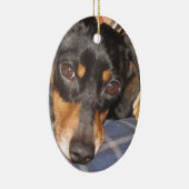 Daschund Weener犬の顔 セラミックオーナメント (右)