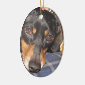 Daschund Weener犬の顔 セラミックオーナメント (左)