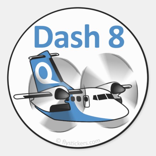 Dash 8ステッカー(Factory Livery) ラウンドシール (正面)