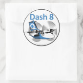 Dash 8ステッカー(Factory Livery) ラウンドシール (バッグ)