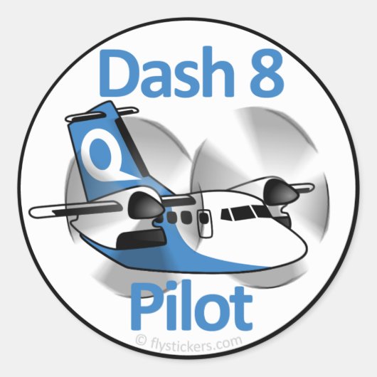 Dash 8パイロット(Factory Livery) ラウンドシール (正面)