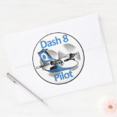 Dash 8パイロット(Factory Livery) ラウンドシール (封筒)