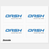 Dash Accepted Here Rectangleスタンプ 長方形シール (シート)
