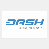 Dash Accepted Here Rectangleスタンプ 長方形シール (正面)
