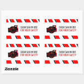 'Dash Cam in Use'ステッカー 長方形シール (シート)