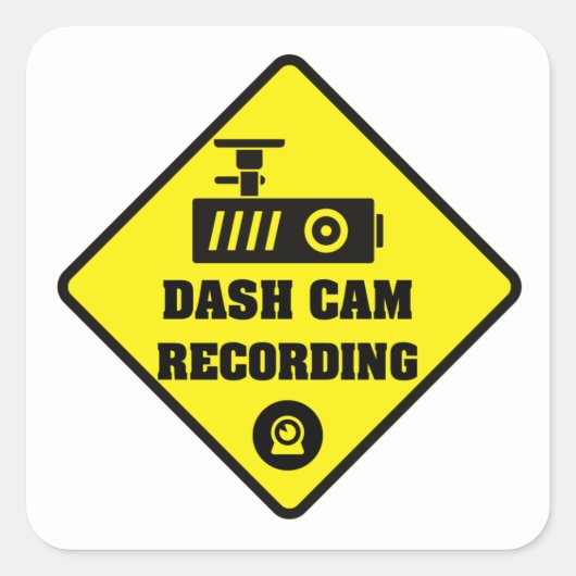 Dash cam Security Camera 警告's Stickers スクエアシール (正面)