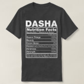 Dasha栄養ファクトDasha名誕生日 Tシャツ (デザイン正面)