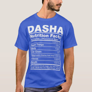 Dasha栄養ファクトDasha名誕生日 Tシャツ