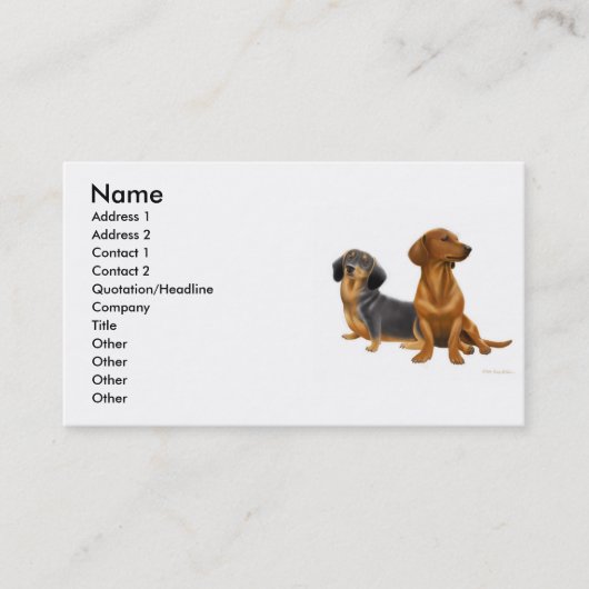 Dashchundsのプロフィールカード 名刺 (正面)