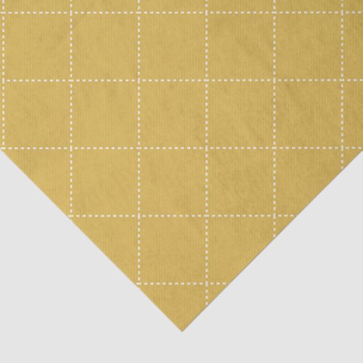 Dashed Diamond Grid Geometric Mustard Gold 薄葉紙 (詳細)