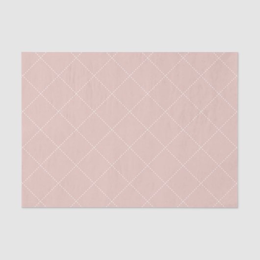 Dashed Diamond Grid Geometric Pale Blush Pink 薄葉紙 (正面)