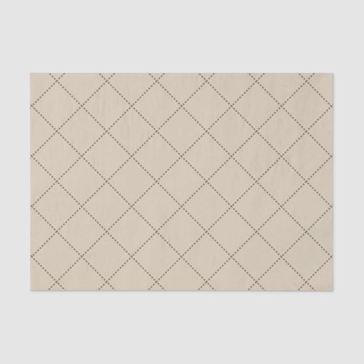 Dashed Diamond Grid Geometric Sand Color 薄葉紙 (正面)