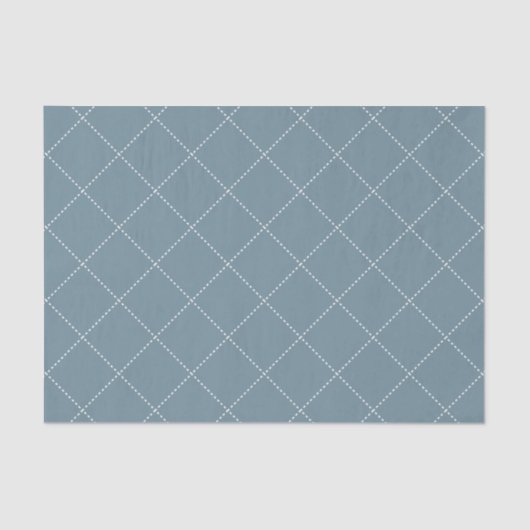 Dashed Diamond Grid Geometric Slate Blue 薄葉紙 (正面)