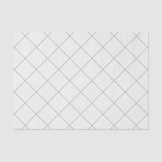 Dashed Diamond Grid Geometric Soft White 薄葉紙 (正面)