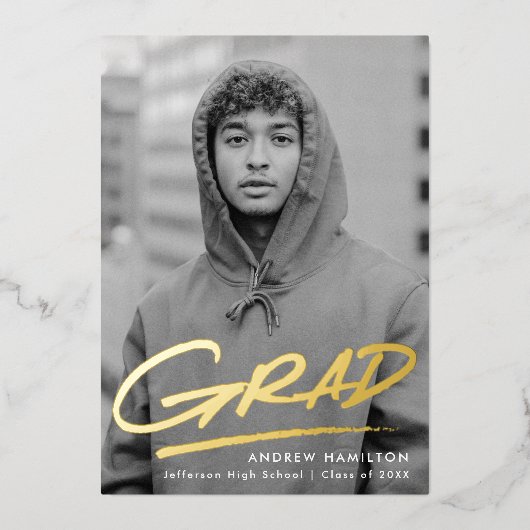 Dashed Grad Foil Photo Gradation発表 箔招待状 (正面)