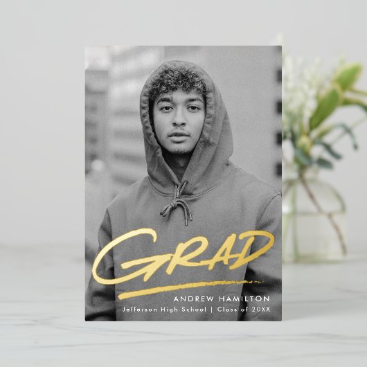 Dashed Grad Foil Photo Gradation発表 箔招待状 (立ち正面)