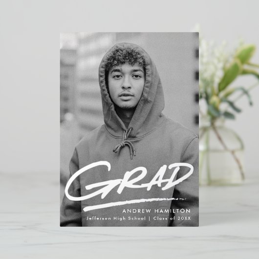 Dashed Grad Foil Photo Gradation発表 箔招待状 (立ち正面)