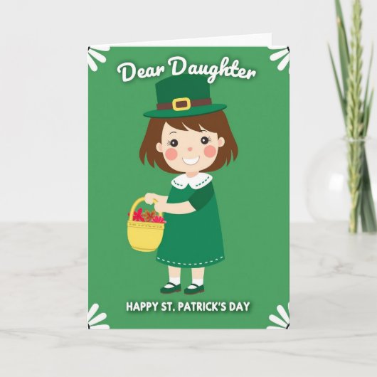 Dashed Trim St Patricks Day Card カード (正面)