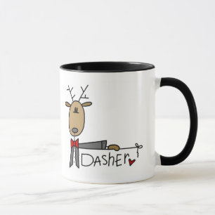 DasherのトナカイのTシャツおよびギフト マグカップ