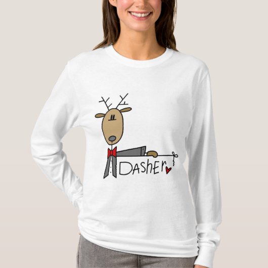 DasherのトナカイのTシャツおよびギフト Tシャツ (正面)