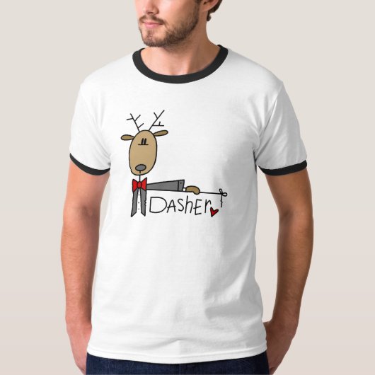 DasherのトナカイのTシャツおよびギフト Tシャツ (正面)