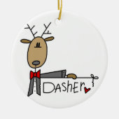 Dasherトナカイのクリスマスの記念品のオーナメント セラミックオーナメント (正面)