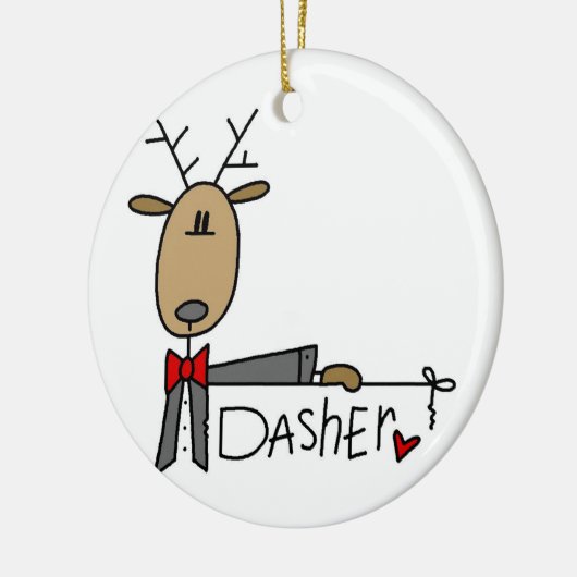 Dasherトナカイのクリスマスの記念品のオーナメント セラミックオーナメント (左)