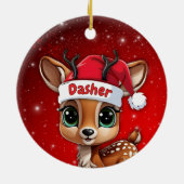 Dasher Baby Deer, Fawn, Doe, Reindeer🦌 🎄 セラミックオーナメント (裏面)