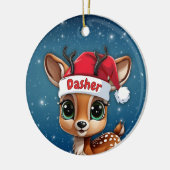 Dasher Baby Deer, Fawn, Doe, Reindeer 🦌🎄 セラミックオーナメント (左)